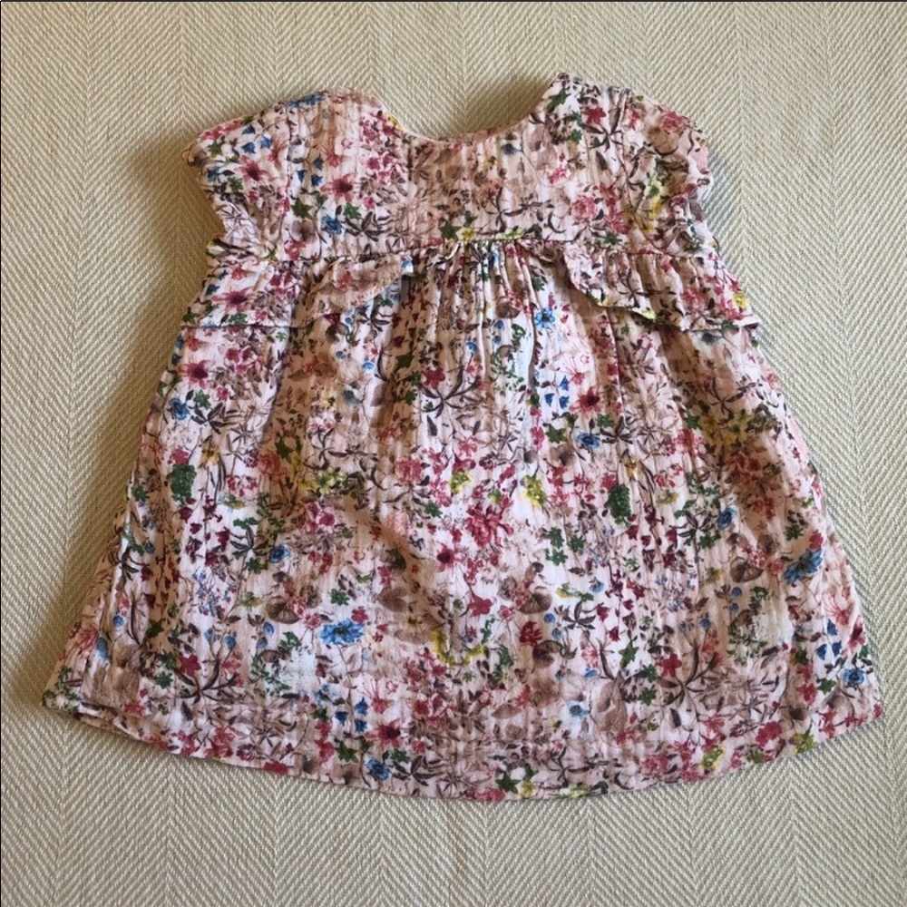 Zara Mini Collection Floral Muslin Dress Size 6-9m